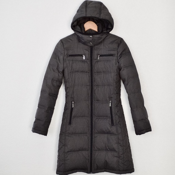 MICHAEL Michael Kors Jackets & Blazers - MICHAEL Michael Kors Detachable Hooded Down/Feather Maxi Puffer Gray Jacket XS